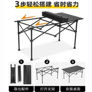 Folding Camping <b>Table</b> Rectangular 95x56x50cm Lightweight <b>Portable</b> Outdoor <b>Picnic</b> Use - Product Image 5