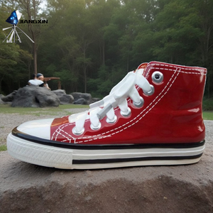 Giant Red &amp; White Sneaker Sculpture - Oversized Fiberglass Canvas <strong>Shoe</strong> For Retail Storefronts (Custom Iconic Brand Logo) - Product Image 1