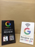 Support de présentation personnalisé en PVC étanche pour cartes de visite, cartes d'avis Google, Instagram, Facebook, Tripadvisor et Trustpilot