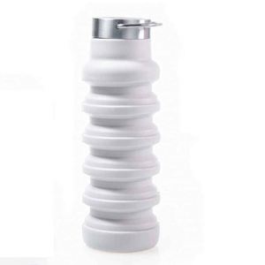 <b>Collapsible</b> Silicone Water Bottle Travel Mug Portable Outdoor Drinking <b>Cup</b> Solid Color Screw-On Lid Unisex Modern Design - Product Image 5