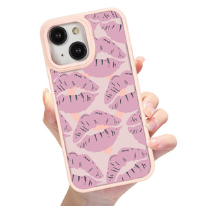 Nueva funda de teléfono de TPU con patrón de beso rosa para iPhone 16 15 14 13 Pro Max <span class=keywords><strong>Plus</strong></span>, funda magnética a prueba de golpes para teléfono - Product Image 1