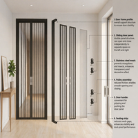 Porte moustiquaire moderne en acier inoxydable haute définition, pliable, antivol, ignifuge, anti-moustiques, pour chat, chien, hôtel, installation facile