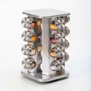 Stainless Steel 360 Degree Rotating <b>Spice</b> Storage Rack, Condiments Shelf, Seasoning <b>Jar</b> Set, Kitchen Supplies, - Product Image 4