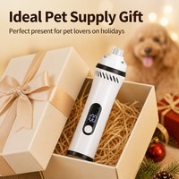 Lime à ongles électrique pour animaux de compagnie, triple contrôle de vitesse, pour animaux timides ou de grande taille, finition lisse et arrondie pour chiens et chats, kit de soin des ongles