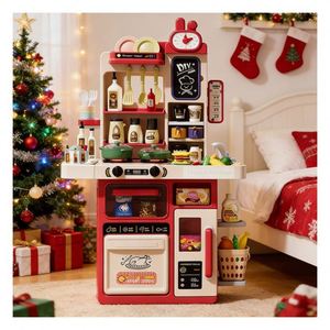 Kids Plastic <b>Kitchen</b> Cooking Toy Set Chef Workshop Sink Shelf <b>Storage</b> <b>Cupboard</b> Creative Journey Indoor Merriment Learning - Product Image 5