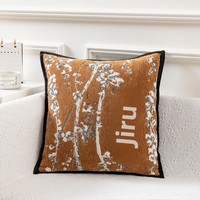 Funda de cojín cuadrada oriental de chenilla acolchada, superventas transfronteriza, con relleno de fibra hueca, respaldo perfumado pequeño, lavable