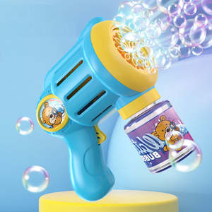 Little <span class=keywords><strong>Bear</strong></span> Multi agujero pistola de burbujas totalmente automática 10 agujeros burbuja eléctrica Bazooka pistola cohete <span class=keywords><strong>Boom</strong></span> con luz burbuja soplador juguete - Product Image 4