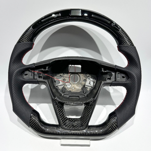 Volante Deportivo Personalizado con LED, de Fibra de Carbono Forjada y Cuero, para Seat <span class=keywords><strong>Cupra</strong></span> <span class=keywords><strong>Leon</strong></span> MK3, Volante de Carreras para Tuning de Autos - Product Image 1