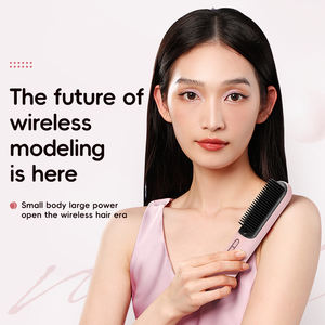 Brosse lissante sans fil en céramique mini avec ions négatifs, 3 réglages de température, pliable, portable, alimentée par batterie - Product Image 4