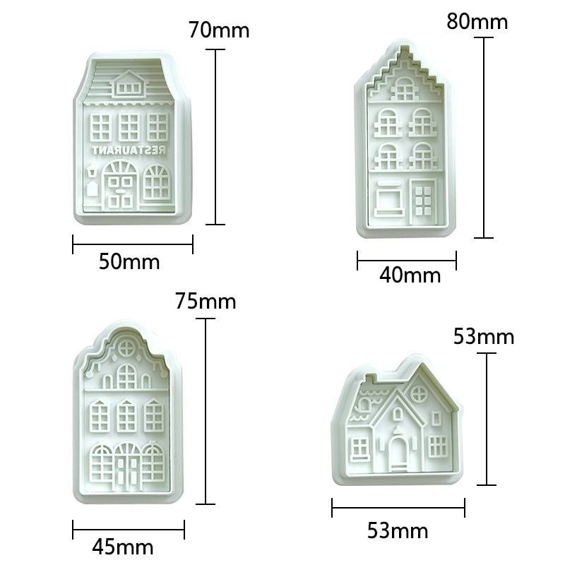 Ensemble maison de Noël 4 pièces