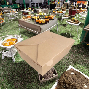 กล่องบรรจุภัณฑ์กระดาษคราฟท์แบบใช้แล้วทิ้งคุณภาพสูงสำหรับใส่ปลาทอดและซูชิ พร้อมฝาปิดแม่เหล็ก สำหรับอาหารจานด่วนแบบนำกลับบ้าน - Product Image 3