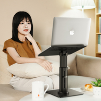Support de refroidissement pour ordinateur portable en alliage d'aluminium avec support P26, ergonomique, double ventilateur, réglable en hauteur et pliable pour bureau