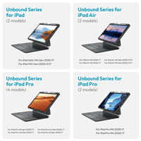 Étui de protection détachable en PU+ABS avec clavier magnétique et trackpad, fonction de réveil/veille automatique pour iPad Pro 11, iPad Air, iPad 10/11