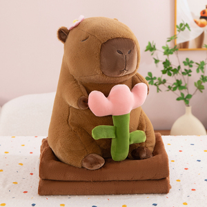 Hot Selling Cute Soft Capybara Stuffed <strong>Animals</strong> Creative Design Kids' Plush Pillows <strong>Animal</strong>-Shaped Quilt Backpacks Plush Toys - Product Image 5