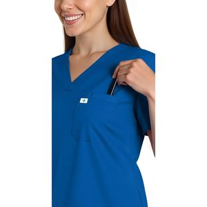 Conjunto de Uniforme Médico para Mujer FOXA, Top con Cuello en V y Pantalones Cargo con Elasticidad en 4 Direcciones - Product Image 4