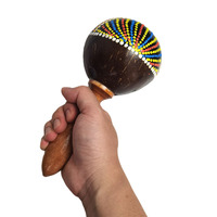 Coconut Shell Sand Hammer Musical Instrument Painted Professional Hand-cranked Rhythm Sand Ball Folk Song Accompaniment