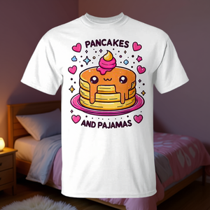 แพนเค้กน่ารักและชุดนอน เสื้อยืดปาร์ตี้นอนเล่นสำหรับคนรักแพนเค้กสุดน่ารัก - Product Image 3
