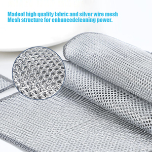 Paño de Limpieza de Doble/Única Capa con Alambre Plateado, Paño de Cocina Reutilizable para Fregar y Limpiar Platos - Product Image 2