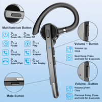 New Bee QCC3020 V5.0 Mains Libres Bluetooth Mono Casques Centre D'appel Casque Einseitiges Business Casque avec Micro Antibruit