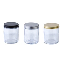 2oz 4oz 8oz 60ml 120ml 250ml Bestseller Leere Klare Zylinder-Glaskerzenhalter mit Aluminiumdeckeln