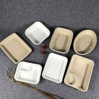 Envases Biodegradables para Llevar, Platos Desechables, Caja de Comida para Llevar, Embalaje, Vajilla Desechable