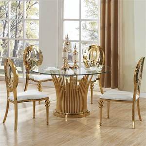Modern Round Dining <b>Table</b> Coffee <b>Table</b> with Tempered Glass Top Waterproof Feature for Home or Office - Product Image 5
