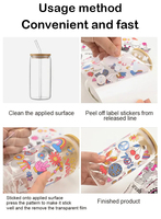 Approvisionnement en gros usine : Film PET imperméable et résistant aux UV pour emballages de tasses, motif dessin animé, lavable, adhérence supérieure, personnalisable, impression par transfert en gros