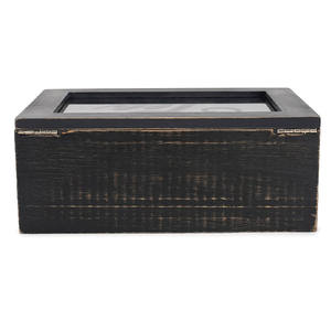 Fabriqué à la main belle boîte de coffre de rangement de thé de pin Grain de <span class=keywords><strong>bois</strong></span> <span class=keywords><strong>noir</strong></span> artisanat en <span class=keywords><strong>bois</strong></span> peint pour la décoration intérieure - Product Image 3