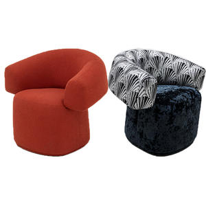 Contemporary Home Furniture Lazy Leisure <b>Chair</b> Modern Nordic Curved Backreat Leisure <b>Chair</b> Half Arm Leather Fabric <b>Lounge</b> <b>Chair</b> - Product Image 1