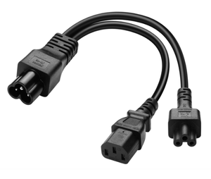 Cable de extensión divisor Y IEC 320 C6 macho a C5 + C13 Cable adaptador de enchufe hembra Cable de alimentación de CA suministros de Cable de plomo para Cable de ordenador portátil - Product Image 1