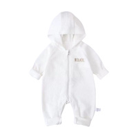 Vêtements pour bébés nouveau-nés du printemps, 100% coton, manches longues, fermeture éclair, combinaison bébé à motif d'ours, 0-3 ans, vente en gros de vêtements pour bébés