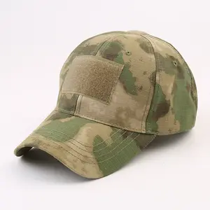 High Quality Tactical Camouflage Outdoor Jungle Safari Hunting Camping 6 Panel Unisex Baseball Cap with Adhesive Patches