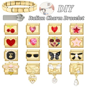 Breloques en acier inoxydable électroplaqué, module doré de style européen, bracelet personnalisable, bijoux de mode DIY doux et polyvalents - Product Image 4