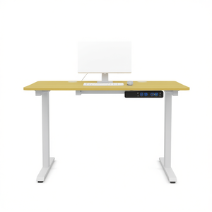 Bureau debout électrique 48 pouces avec panneau de commande à double moteur, port USB, mobilier de bureau, plateau en bois naturel, design moderne - Product Image 1