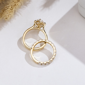 แหวนหมั้นเพชรทรงรีทองคำขาว 18K รุ่น MSR-2200 จาก Messi Jewelry สำหรับผู้หญิง พร้อมวงแหวนเพชรแบบคลาสสิก - Product Image 6