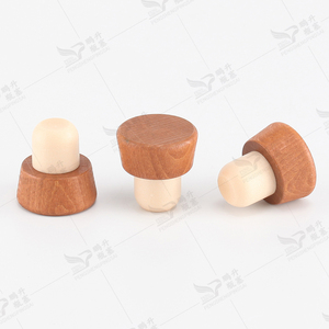 Thanh gỗ Top cap nút chai Stopper chai rượu vang tùy chỉnh gỗ Top chai dầu chấp nhận tổng hợp nút chai t hình dạng tổng hợp màu đen - Product Image 5