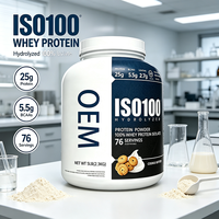 Poudre de protéines hydrolysées ISO 100 personnalisée en gros pour OEM, 100 % isolat de lactosérum, supplément protéiné pour la musculation