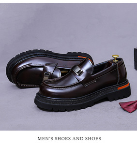 Bottes en cuir de vachette ASTON M.JAZZ 2025 pour homme, collection Printemps-Été, à semelle épaisse, à lacets, montantes, pour le bureau, les occasions professionnelles et les soirées, avec patchwork - Product Image 5