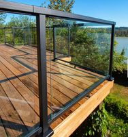 Système de balustrade en verre en alliage d'aluminium thermolaqué, verre trempé, balcon, patio, terrasse, installation facile