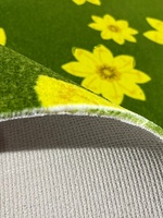 Tapis en peluche vert imprimé personnalisé - Tapis de bienvenue de golf à motif floral exclusif avec logo, tapis de sol pour ascenseur, résistant à l'eau, en laine/soie