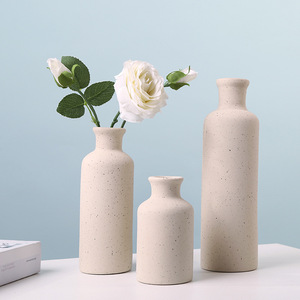 Ensemble de trois vases en céramique faits à la main, style ferme moderne, glaçure craquelée, pour table, décoration maison et mariage, Taille L <span class=keywords><strong>S</strong></span>/M/L - Product Image 1
