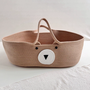 Eco-Friendly Handmade Modern Unisex Baby Changing <strong>Basket</strong> &amp; <strong>Moses</strong> <strong>Basket</strong> with 100% Cotton Rope Foam Diaper Changing Pad - Product Image 2