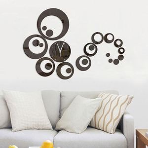 <b>Acrylic</b> 3D DIY Round Combination Wall Clock <b>Mirror</b> Mute Digital Clock Wall Sticker for Living Room Bedroom Decor - Product Image 4
