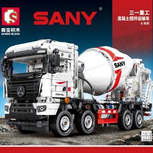 Sembo 712037 Sany Heavy Industry Camion malaxeur à béton Jouet de construction Blocs de construction en plastique ABS Échelle 1:1 Unisexe - Product Image 3