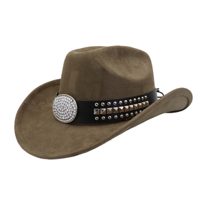 Sombreros <span class=keywords><strong>Indiana</strong></span> <span class=keywords><strong>Jones</strong></span> de haute qualité en stock USA Texas daim Western Cowboy <span class=keywords><strong>chapeau</strong></span> en gros unisexe extérieur luxe haut Fedora chapeaux - Product Image 3