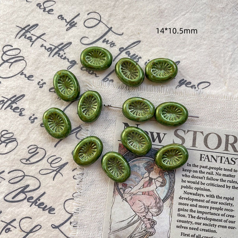 5#kiwi oval bead (one piece)