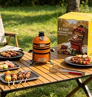 Barbecue miniature en céramique KIMSTONE 4,5 pouces, design compact pour cadeaux, présentation en salle d'exposition et promotion d'échantillonnage