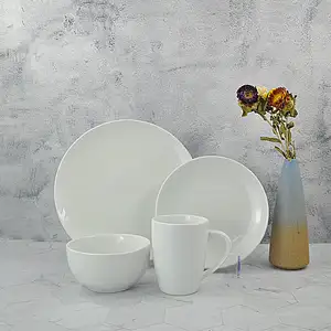 Juego de vajilla de porcelana de cerámica para restaurante, vajilla blanca y fina personalizada para Hotel y Europa, venta al por mayor, china