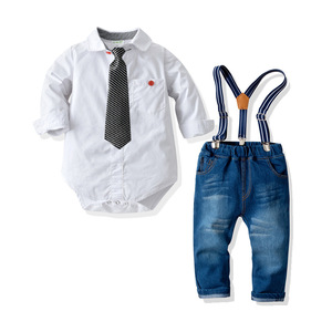 2024 nouveauté 6 12 18 24 <span class=keywords><strong>mois</strong></span> enfant en bas âge salopette <span class=keywords><strong>Jean</strong></span> décontracté bébé garçon vêtements pour enfants vêtements de printemps - Product Image 1