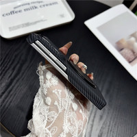 Étui de protection magnétique pliable en PC mat effet peau de luxe pour Samsung Z Fold 8 Ultra avec support anneau métallique